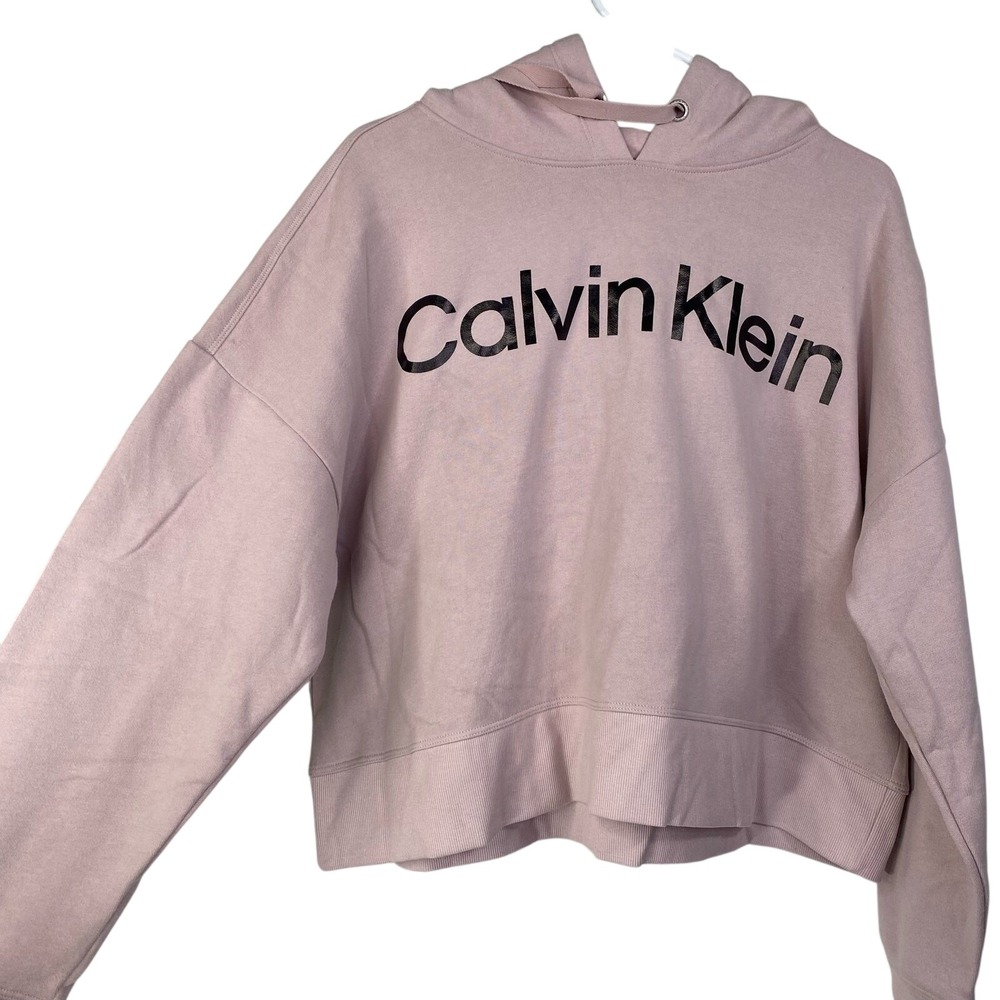 Calvin Klein Cropped Hoodie Women XXL Pink Purple Athleisure Casual Performance